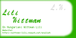 lili wittman business card